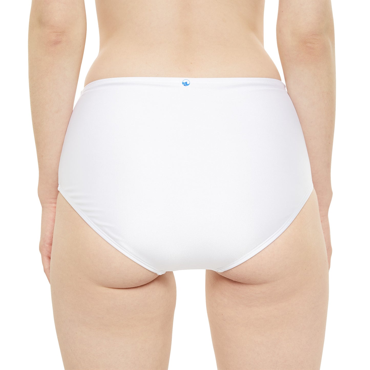 Wyndrift White High-Waist Bikini Bottom (AOP)