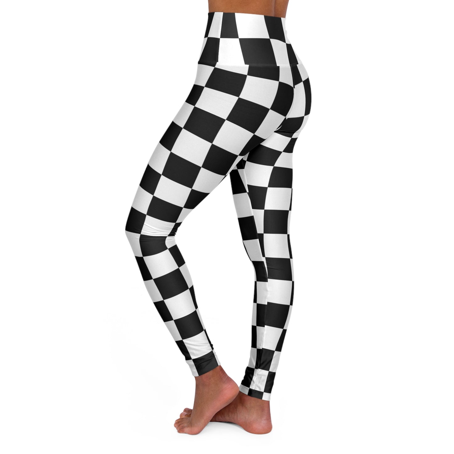 Checkered High Waisted Yoga Leggings (AOP)