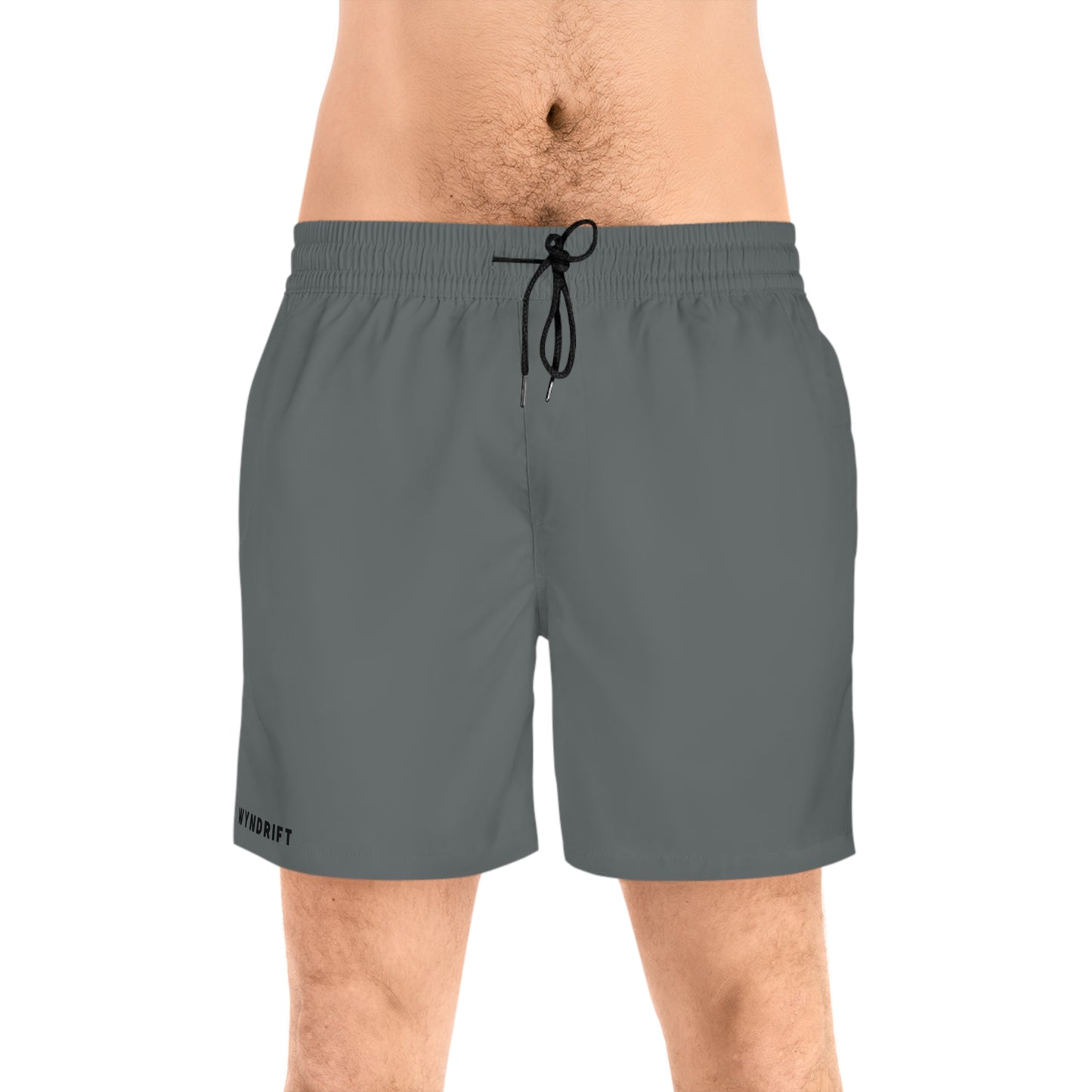 Wyndrift Dark Gray Mid-Length Swim Shorts (AOP)