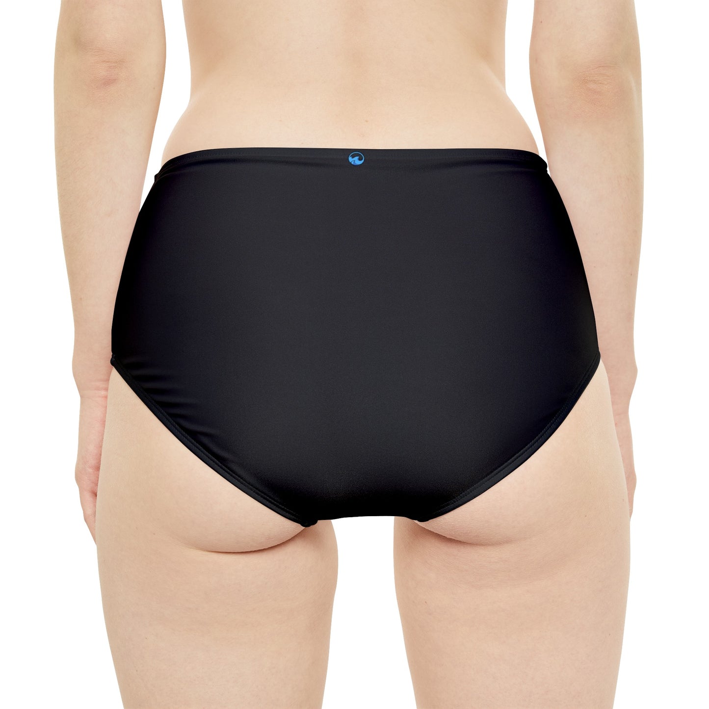 Wyndrift Black High-Waist Bikini Bottom (AOP)