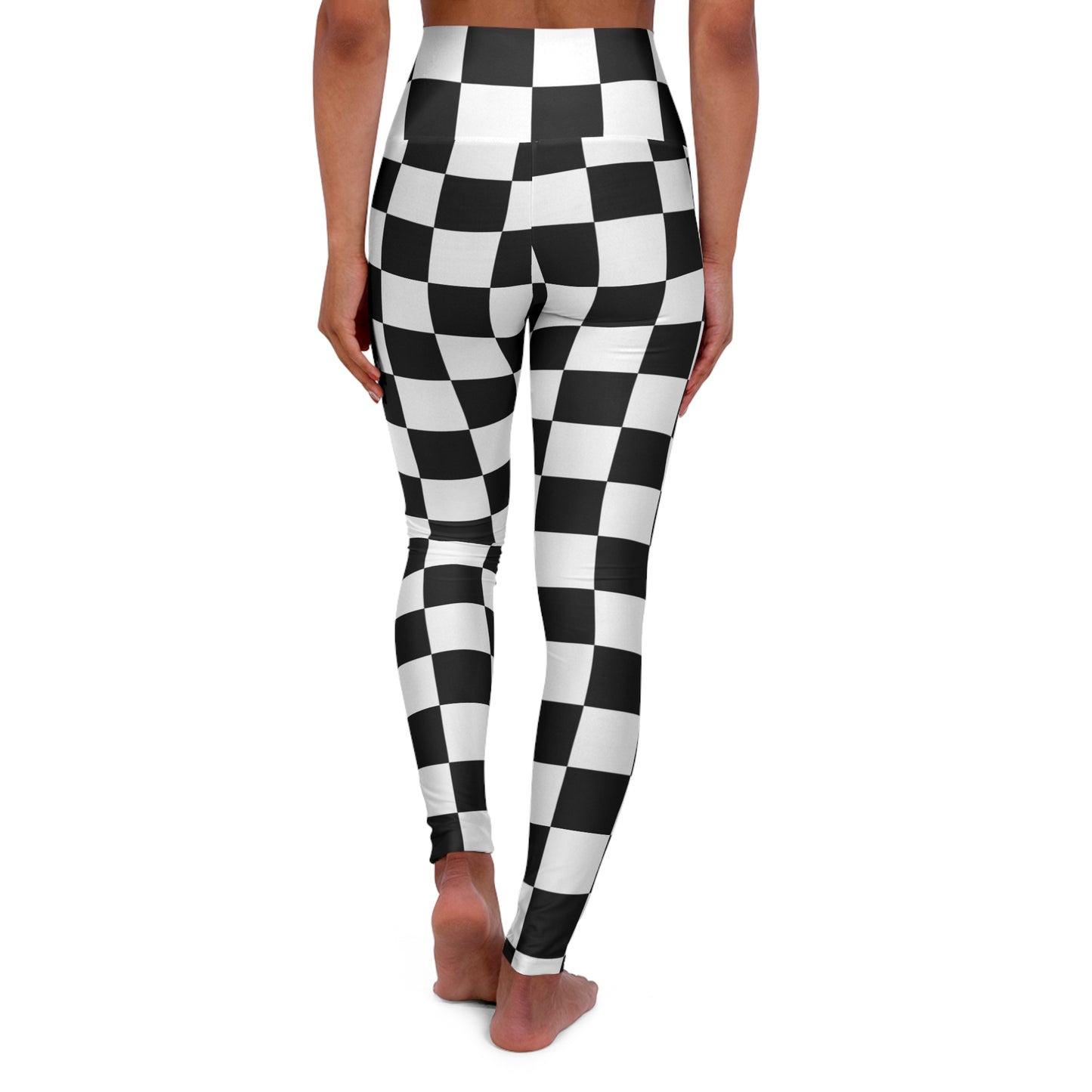 Checkered High Waisted Yoga Leggings (AOP)