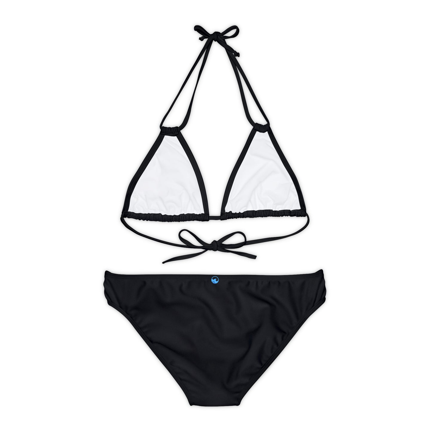 Wyndrift Black Strappy Bikini Set (AOP)