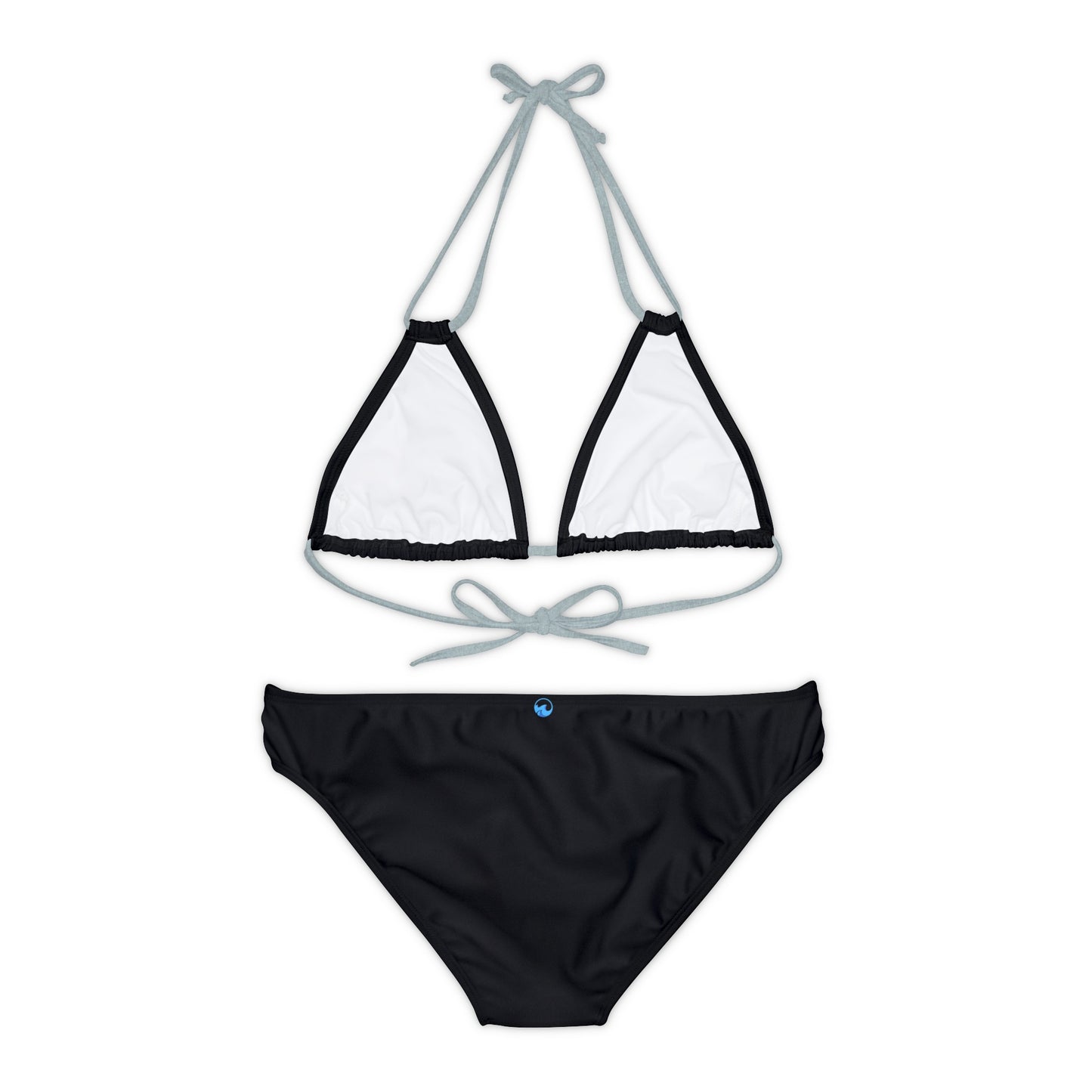 Wyndrift Black Strappy Bikini Set (AOP)