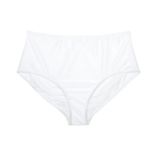 Wyndrift White High-Waist Bikini Bottom (AOP)