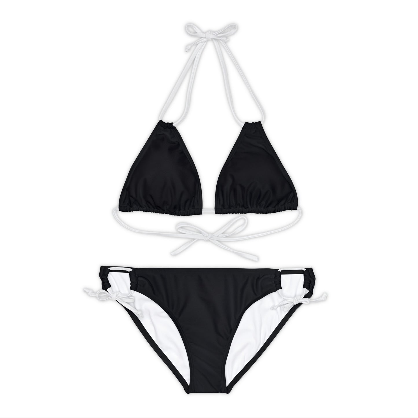 Wyndrift Black Strappy Bikini Set (AOP)