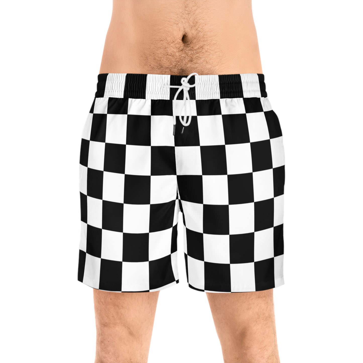 Checkered Mid-Length Swim Shorts (AOP)