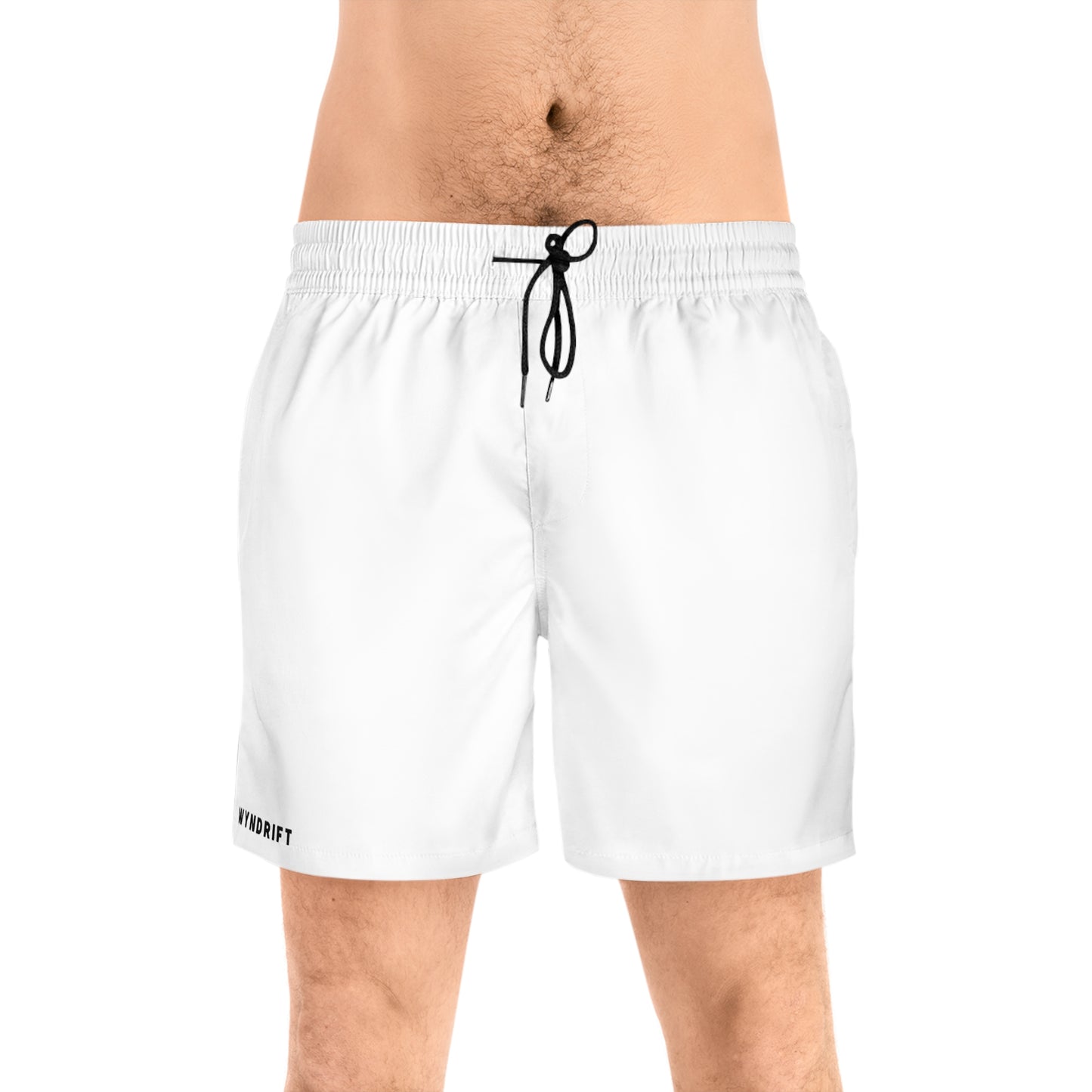 Wyndrift White Mid-Length Swim Shorts (AOP)