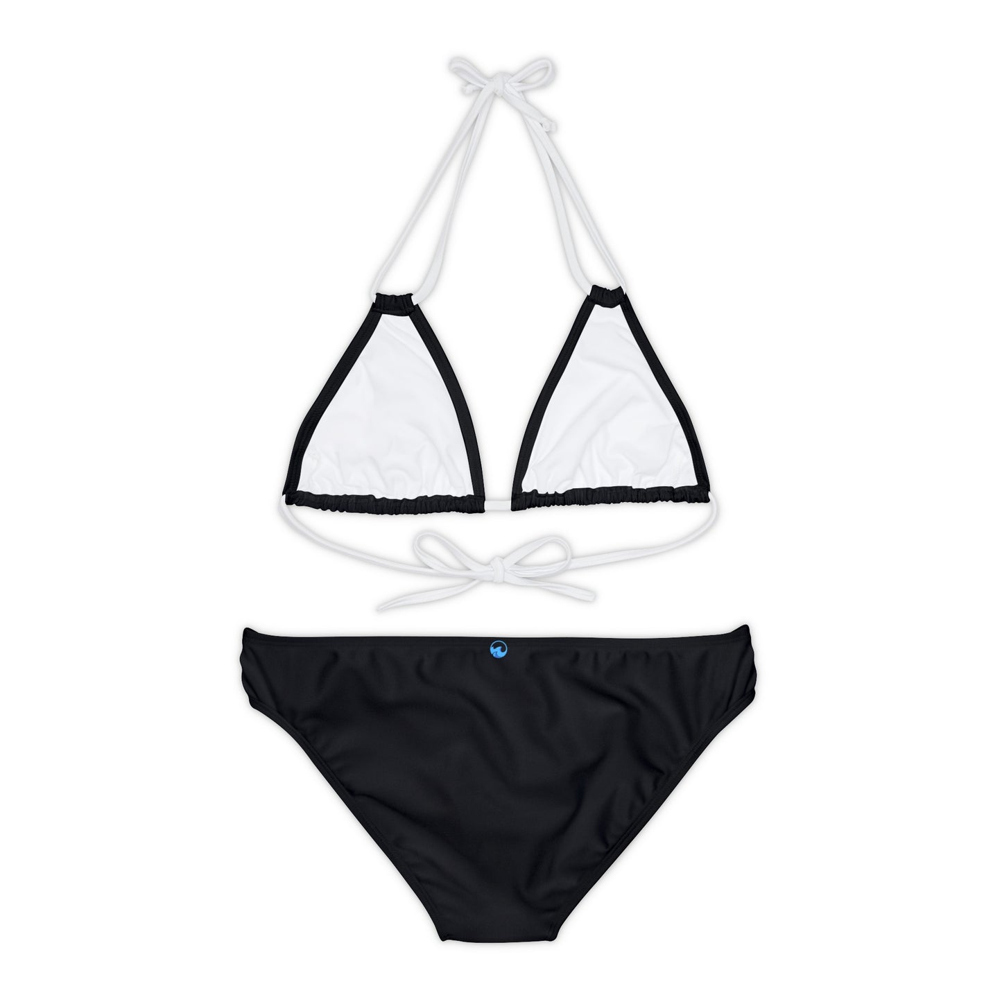 Wyndrift Black Strappy Bikini Set (AOP)