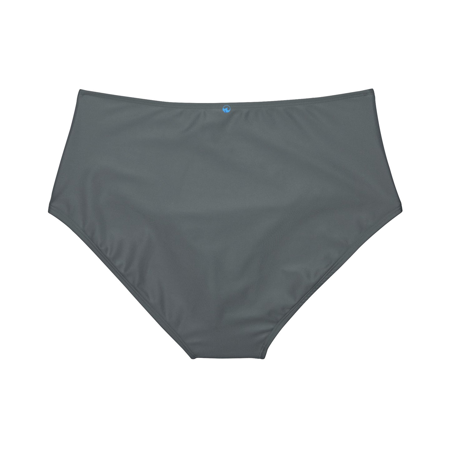 Wyndrift Dark Gray High-Waist Bikini Bottom (AOP)