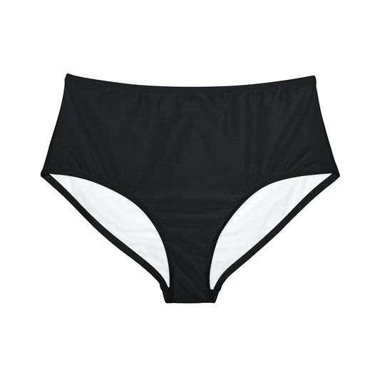 Wyndrift Black High-Waist Bikini Bottom (AOP)