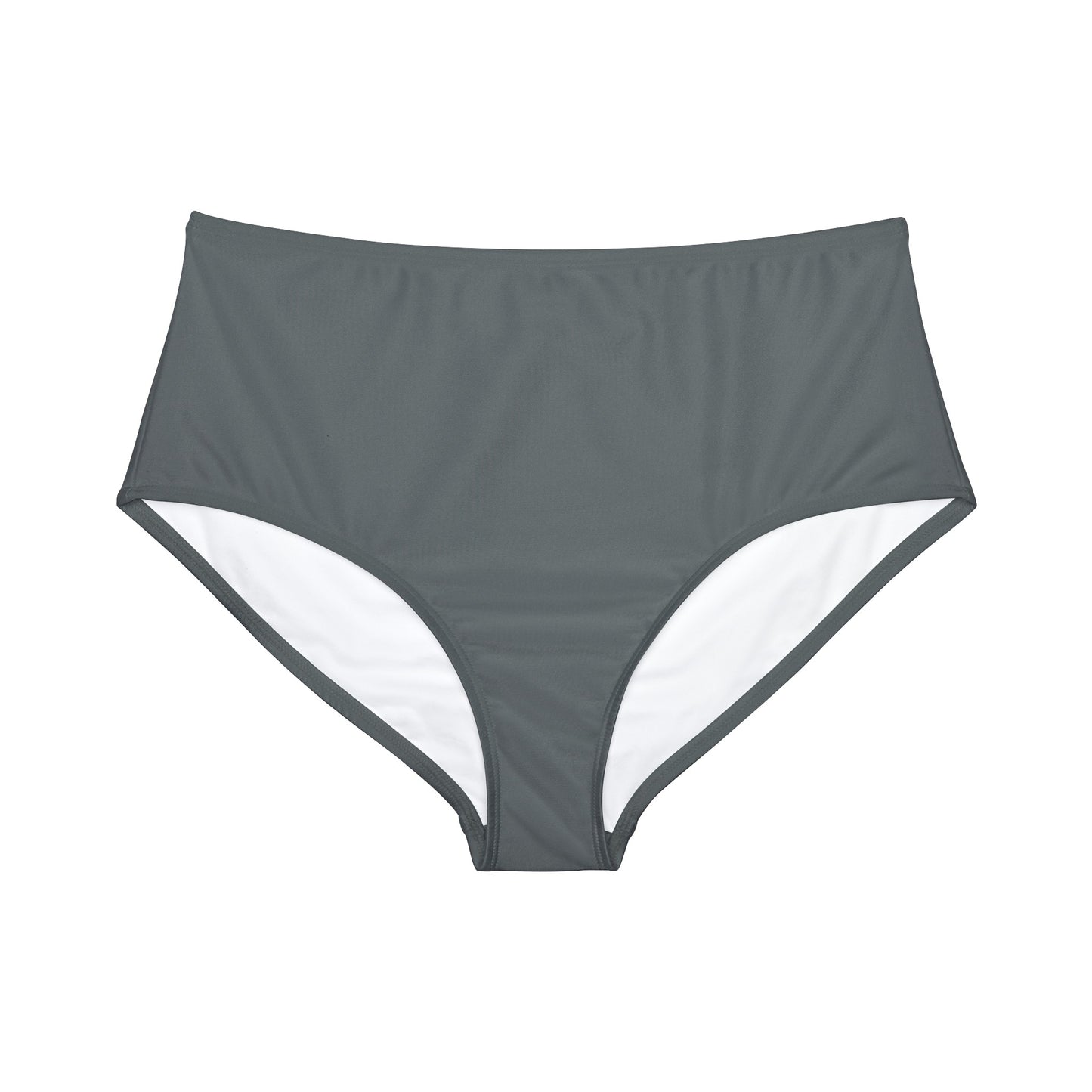 Wyndrift Dark Gray High-Waist Bikini Bottom (AOP)