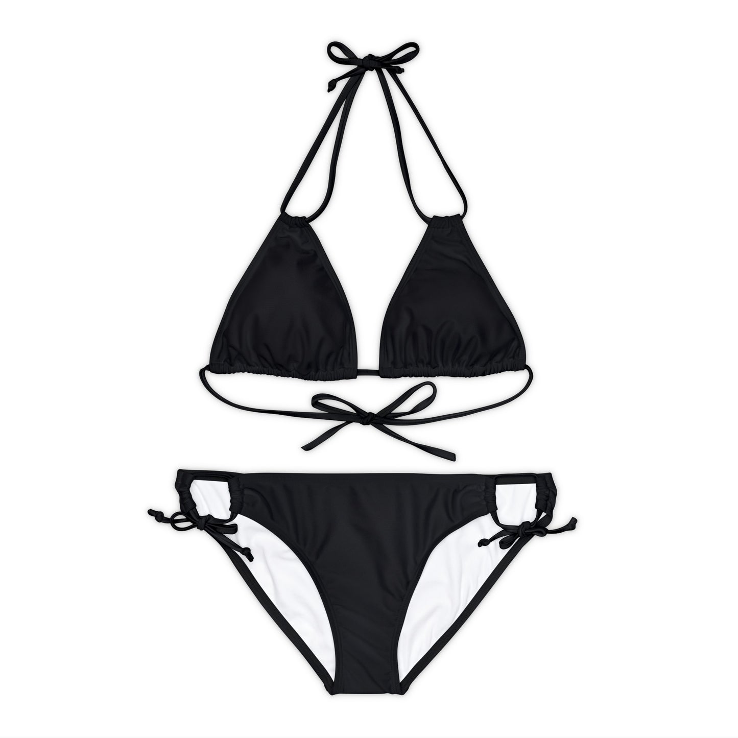 Wyndrift Black Strappy Bikini Set (AOP)