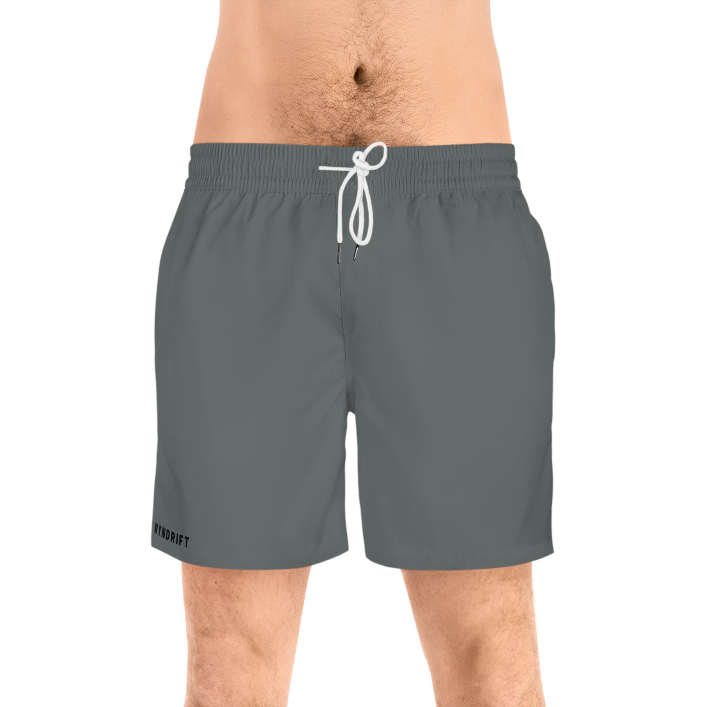 Wyndrift Dark Gray Mid-Length Swim Shorts (AOP)