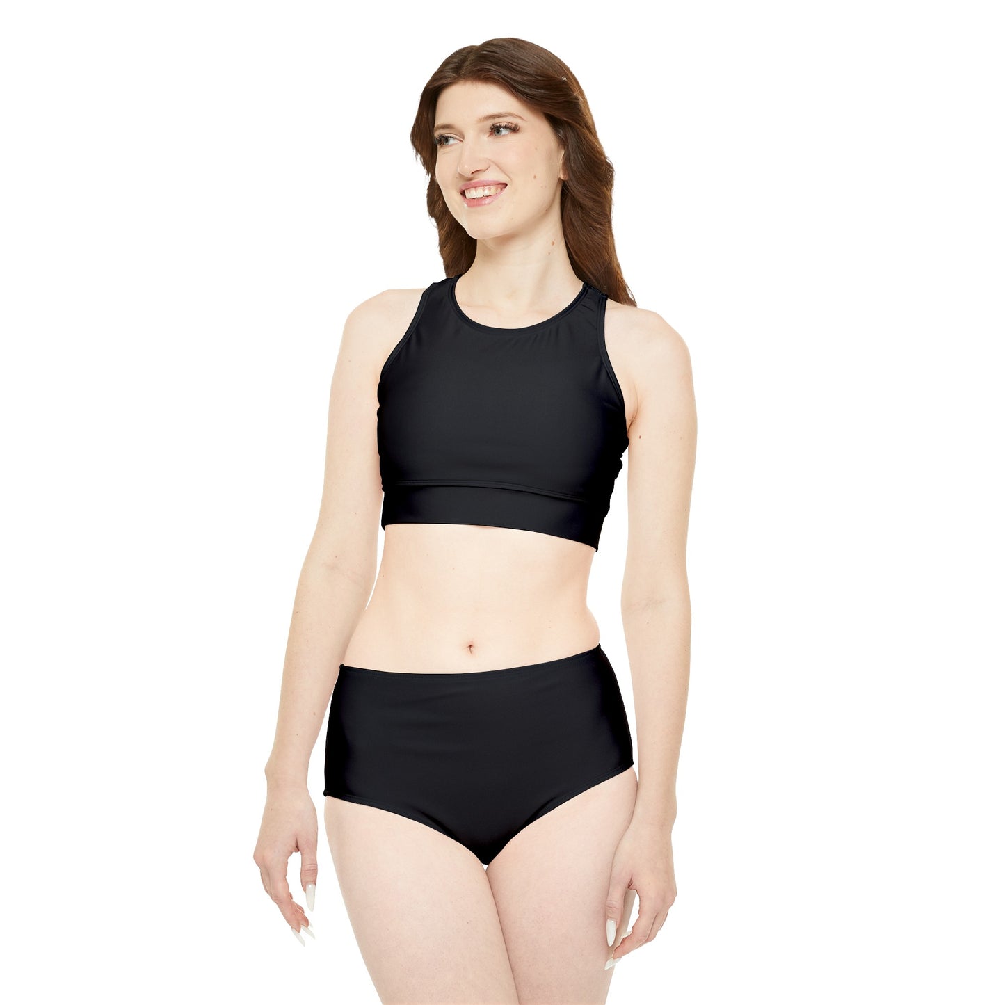 Wyndrift Black Sporty Bikini Set (AOP)