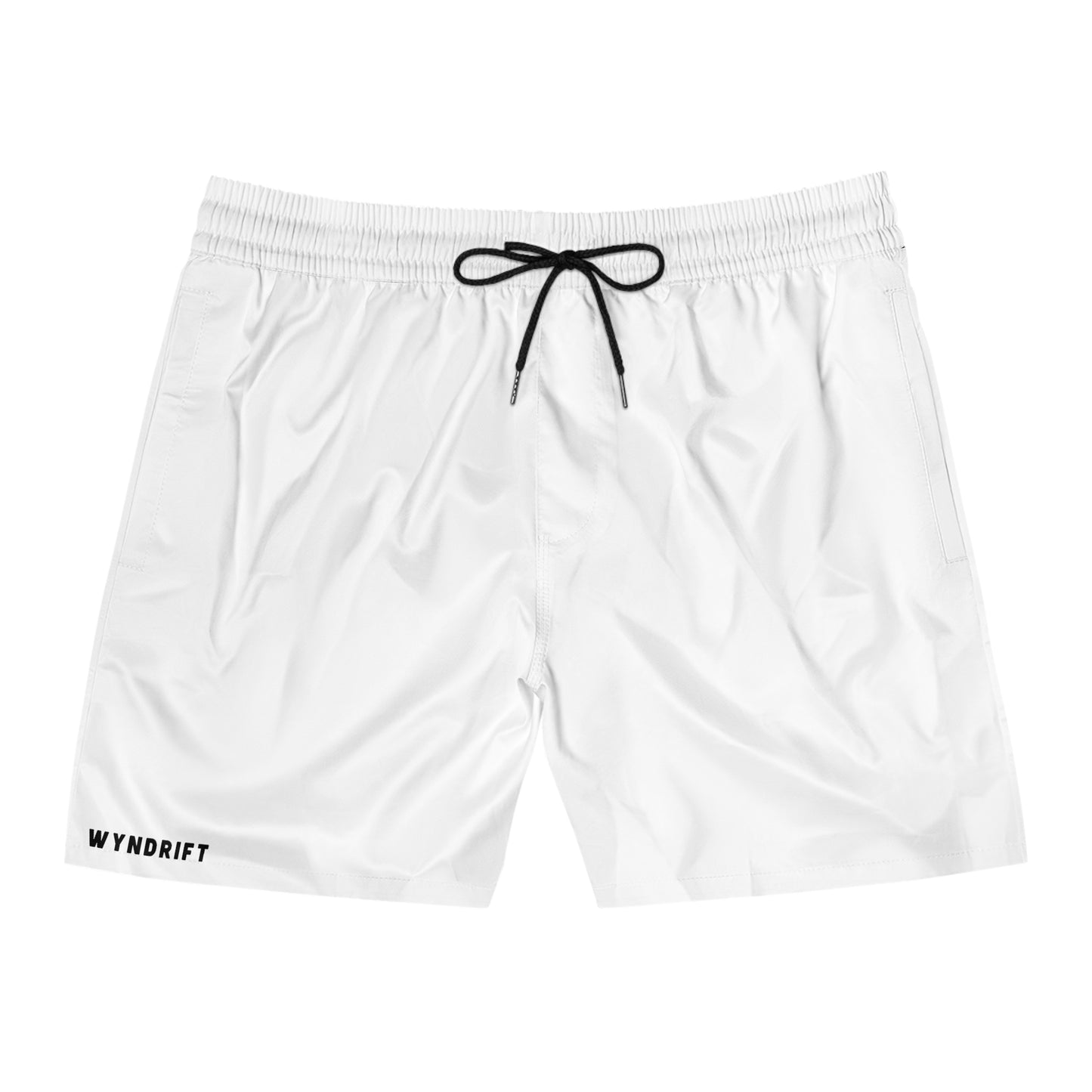 Wyndrift White Mid-Length Swim Shorts (AOP)