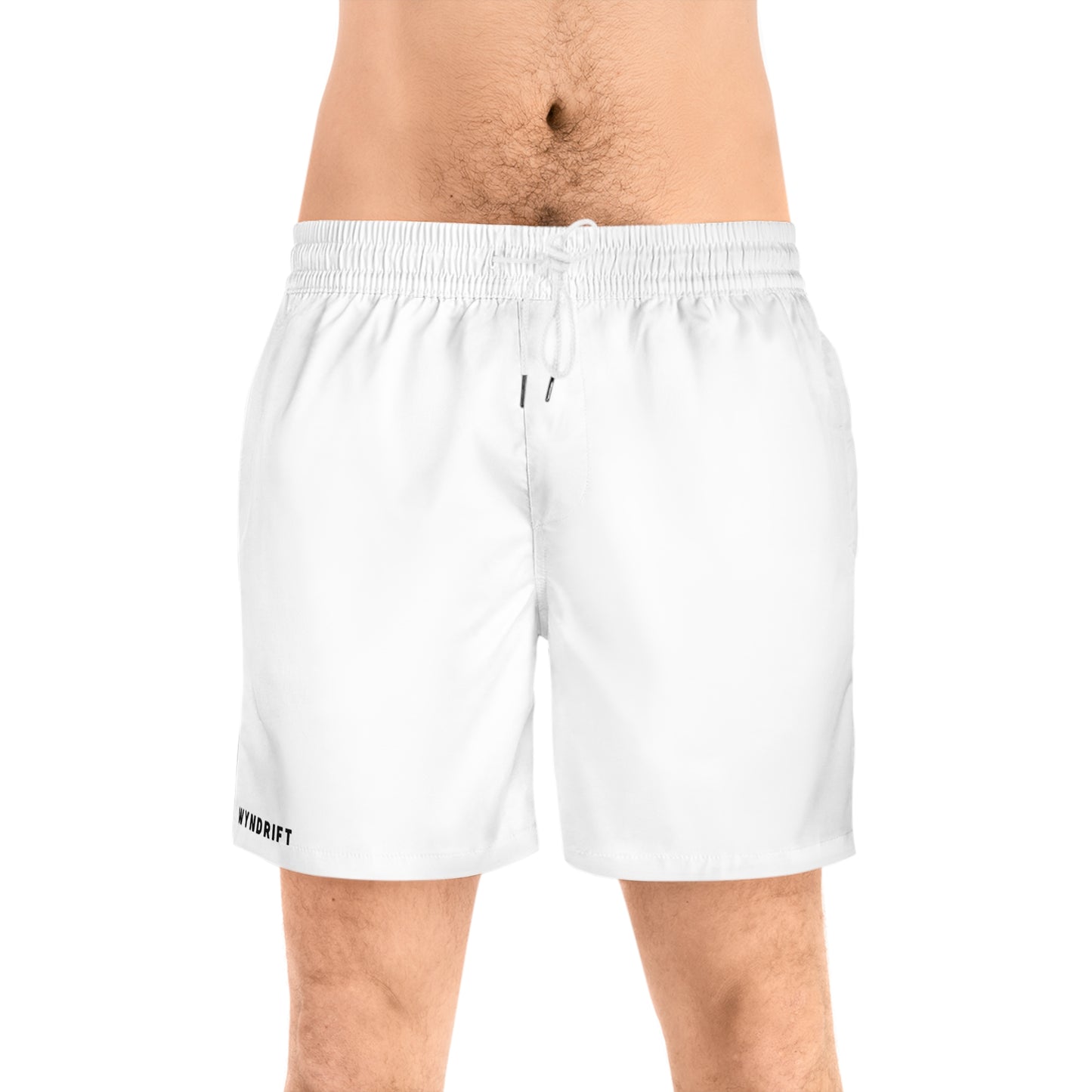 Wyndrift White Mid-Length Swim Shorts (AOP)