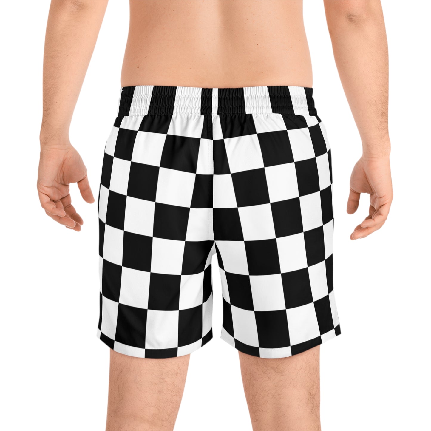 Checkered Mid-Length Swim Shorts (AOP)