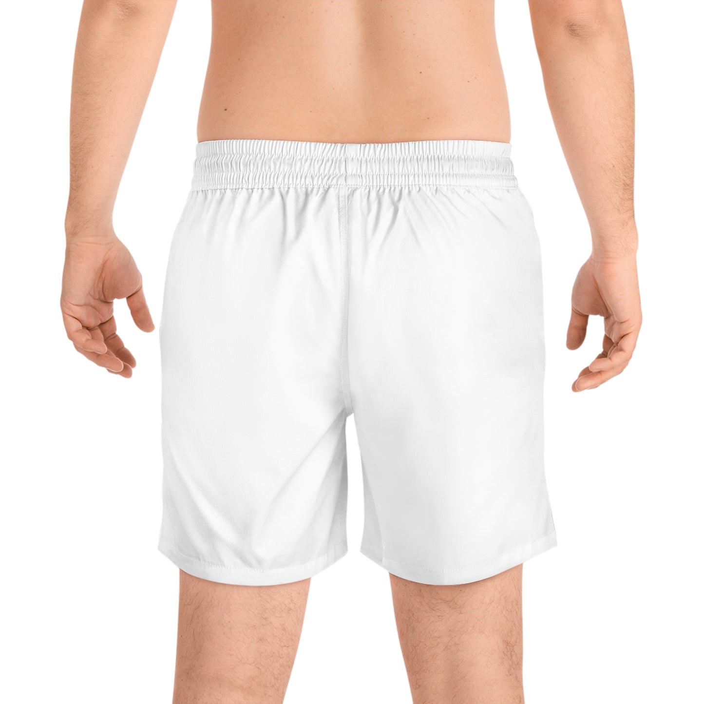 Wyndrift White Mid-Length Swim Shorts (AOP)