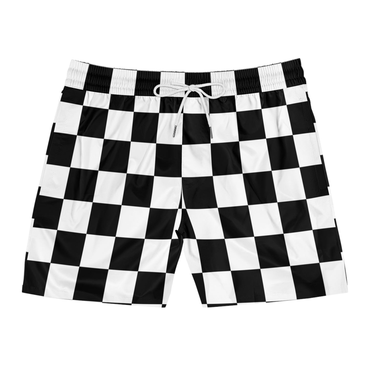 Checkered Mid-Length Swim Shorts (AOP)