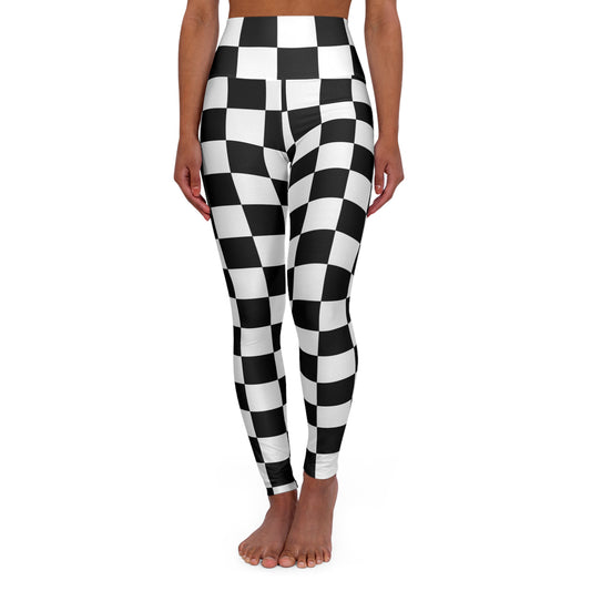 Checkered High Waisted Yoga Leggings (AOP)