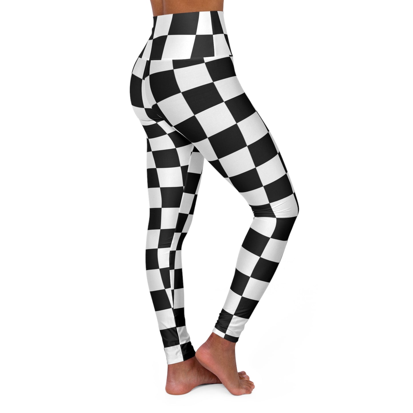 Checkered High Waisted Yoga Leggings (AOP)